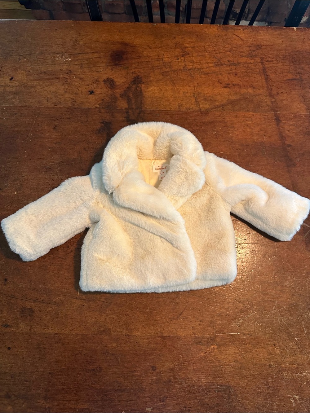 Cat & Jack Cream Faux Fur Baby Jacket